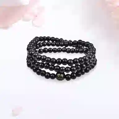 【S999足银 招财纳福】 金师傅 多圈叠戴 前程似锦 八方来财顺风顺水顺财神 新中式国潮禅意盘玩文玩串珠#好运 黑檀 手串 男女同款情侣款
