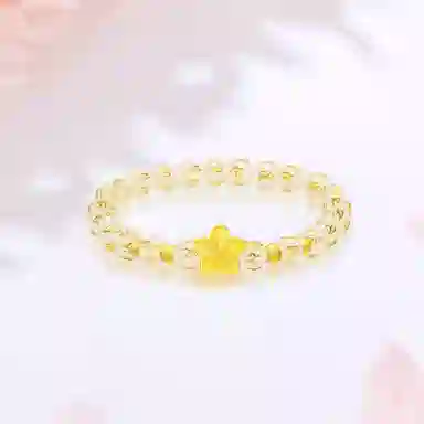 【999金|精选高品质】 金师傅 六字箴言桃花 一见倾心浪漫花朵转运珠 新中式国潮气质复古大气优雅百搭 小众轻奢高级#好运 玛瑙 手串 女款