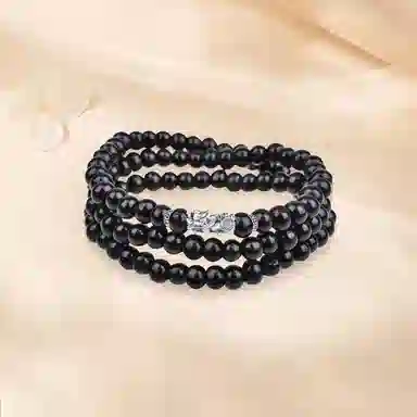 金师傅 三圈两戴手饰 叠戴佛珠串珠 新中式国潮国风 时来运转佛字新中式国潮轻奢小众复古 文玩 柴木 木作手串 通用