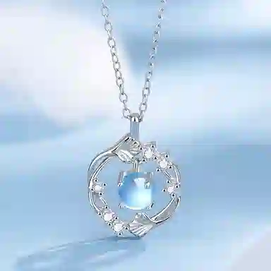 【S999银|甄选高品质】 金师傅 三生有杏锁骨链 银杏叶小幸运 浪漫森系梦幻气质韩系甜美可爱简约百搭小众高级#好运 琉璃 项链 女款