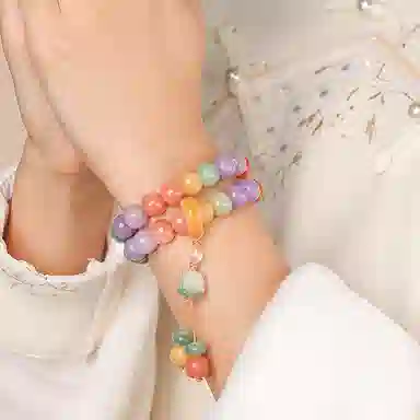 【甄选高品质】 金师傅 霞绮锦瑟双圈串珠 前程似锦 时来运转 新中式国潮气质简约百搭小众高级糖果色 菩提根 手串 男女同款情侣款