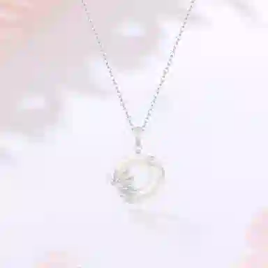 【精选高品质|扣住圆满爱情】 金师傅 繁花平安扣 荷塘月色 吉祥如意 岁岁平安 新中式国潮气质高级百搭小众 玉髓 项链 男女同款情侣款