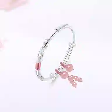 金师傅 繁花似锦福气满满 新中式国潮甜美可爱百搭 小众轻奢高级 合金 手镯 女款