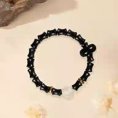 金师傅 高品质 夜光珠精品新中式国风好运竹节 上岸转运节节高升纳福复古手持 木作 手串 男女同款情侣款 黑檀