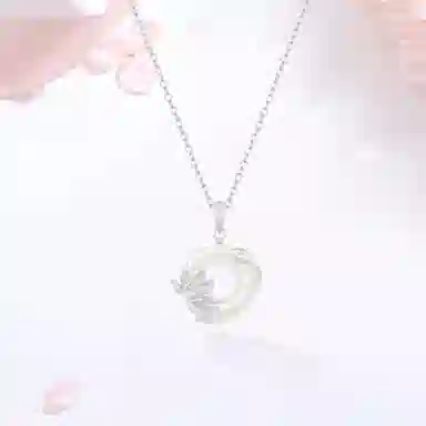 【精选高品质|扣住圆满爱情】 金师傅 繁花平安扣 荷塘月色 吉祥如意 岁岁平安 新中式国潮气质高级百搭小众 玉髓 项链 男女同款情侣款