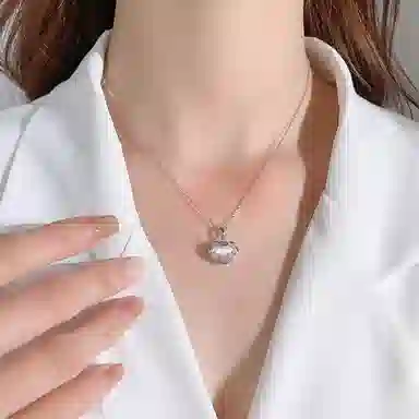 【S925银|甄选高品质】 金师傅 祥云锁吊坠 吉祥如意 平安锁新中式国潮气质优雅简约百搭小众轻奢高级#好运 玉髓 项链 女款