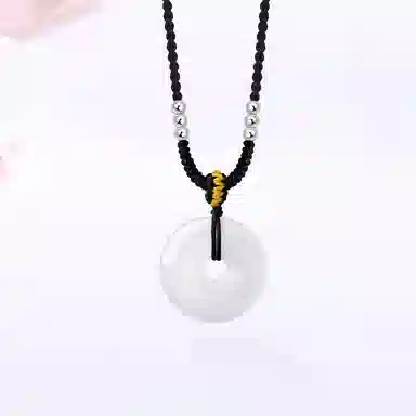 【精选高品质|扣住圆满爱情】 金师傅 繁花平安扣 荷塘月色 吉祥如意 岁岁平安 新中式国潮气质高级百搭小众 玉髓 项链 男女同款情侣款
