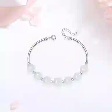 【S925银|精选高品质】 金师傅 白月光时来运转串珠 时尚韩系高级感精致小清新气质优雅百搭 小众轻奢设计高级#好运 玉髓 手链 女款