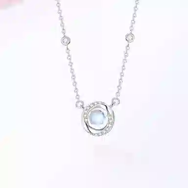 【高品质】 金师傅 莫比乌斯锁骨链 无限爱意跳动的心 浪漫梦幻时尚精致气质优雅甜美 小众轻奢设计高级#好运 玻璃猫眼 项链 女款