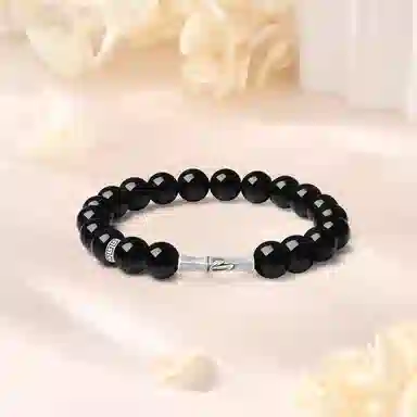 【S999足银|甄选高品质】 金师傅 青筠登岸 节节高升金榜题名上岸转运势 新中式竹节复古气质百搭高级#好运 黑曜石 手串 男女同款情侣款