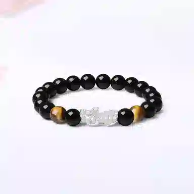 【S999足银|甄选高品质】 金师傅 招财貔貅套装  时来运转八方来财新中式国潮复古民族风小众高级简约百搭#好运 黑檀 手串 男女同款情侣款