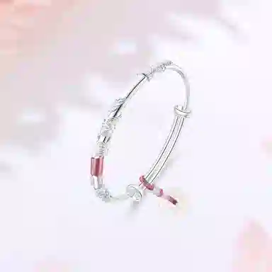 【甄选高品质|平安喜乐】 金师傅 繁花似锦 纳福扣住 新中式国潮气质优雅 简约百搭日常小众轻奢高级#好运 玉髓 手镯 女款