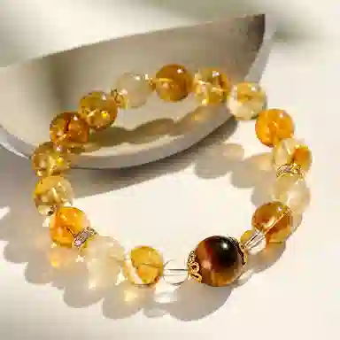 【财源亨通】 金师傅 黄塔晶 财 源广进时来运转水逆退散 小众轻奢气质百搭小清新#好运天然 黄水晶 手串 男女同款情侣款