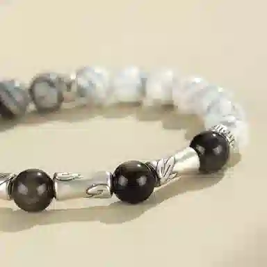 【S999足银|甄选高品质|顺利上岸】 金师傅 节节高升 前程似锦竹节时来运转 新中式国潮复古气质文艺简约百搭高级#好运 地图石 手串 男款