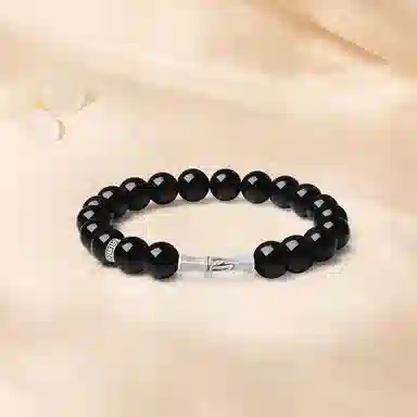 【S999足银|甄选高品质】 金师傅 青筠登岸 节节高升金榜题名上岸转运势 新中式竹节复古气质百搭高级#好运 黑曜石 手串 男女同款情侣款