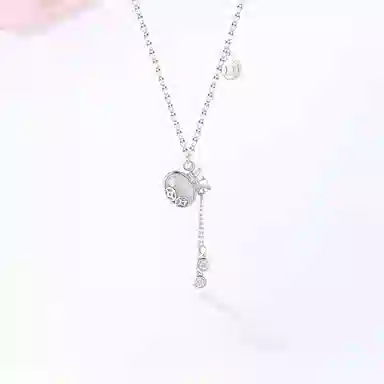【甄选高品质】 金师傅 福袋流苏 吉祥如意钱袋子 招财纳福 新中式气质清冷感小众轻奢高级简约百搭#好运 玉髓 项链 女款