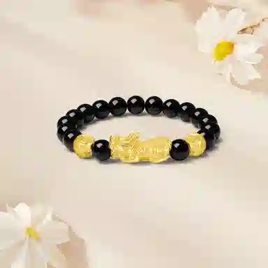 金师傅 虎斑多宝貔貅系列 招财纳福金钱珠新中式国潮气质简约百搭小众高级 菩提根 手串 男女同款情侣款