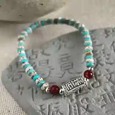 【S999足银|甄选高品质】 金师傅 转运长管串珠 万事如意转运珠招财纳福 新中式复古民族高级气质百搭#好运 星月菩提 手串 男女同款情侣款