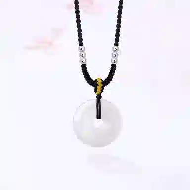 【精选高品质|扣住圆满爱情】 金师傅 繁花平安扣 荷塘月色 吉祥如意 岁岁平安 新中式国潮气质高级百搭小众 玉髓 项链 男女同款情侣款