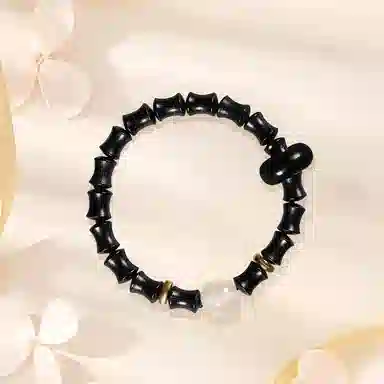 金师傅 高品质 夜光珠精品新中式国风好运竹节 上岸转运节节高升纳福复古手持 木作 手串 男女同款情侣款 黑檀