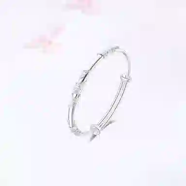 【甄选高品质】 金师傅 白月光繁花似锦叠戴套装 一步一响新中式气质典雅美人镯简约百搭 小众轻奢高级#好运 玉髓 手镯 女款