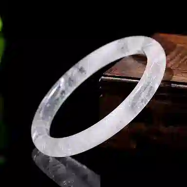 【净化】 金师傅 新中式国风通透梦幻飘花晶体 白幽灵纯净能量好运贵妃镯 百搭显白高级感好运天然 白水晶 手镯 男女同款情侣款
