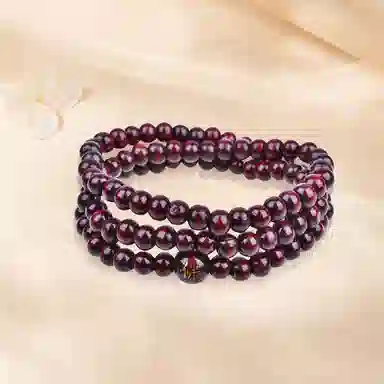 金师傅 三圈两戴手饰 叠戴佛珠串珠 新中式国潮国风 时来运转佛字新中式国潮轻奢小众复古 文玩 柴木 木作手串 通用