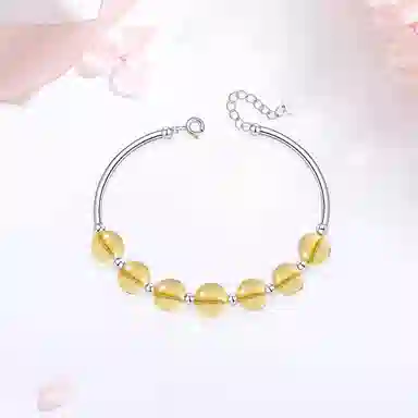 【S925银|精选高品质】 金师傅 时来运转半镯手饰 时尚精致小清新甜美气质清冷简约百搭日常 小众轻奢设计高级#好运 黄水晶 手链 女款