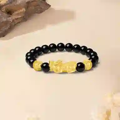 金师傅 虎斑多宝貔貅系列 招财纳福金钱珠新中式国潮气质简约百搭小众高级 菩提根 手串 男女同款情侣款