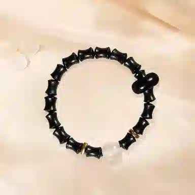 金师傅 高品质 夜光珠精品新中式国风好运竹节 上岸转运节节高升纳福复古手持 木作 手串 男女同款情侣款 黑檀