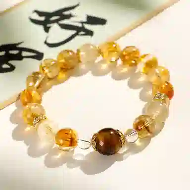 【财源亨通】 金师傅 黄塔晶 财 源广进时来运转水逆退散 小众轻奢气质百搭小清新#好运天然 黄水晶 手串 男女同款情侣款