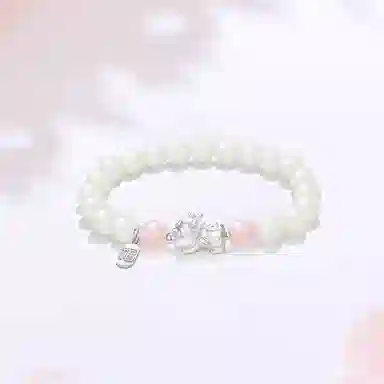 【S999足银|甄选高品质|招财纳福】 金师傅 福气貔貅 时来运转新中式国潮气质可爱简约百搭小众高级#好运 白玉菩提 手串 男女同款情侣款