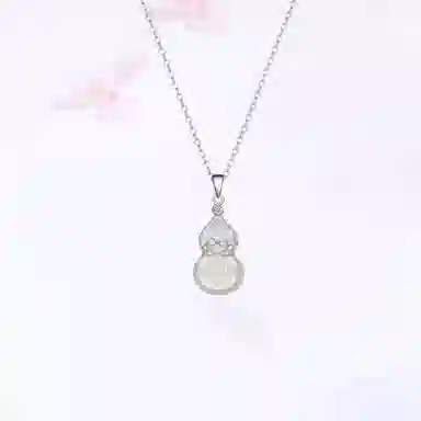 【S925银|精选高品质】 金师傅 福禄双全锁骨链 招财纳福葫芦 新中式国潮精致气质优雅简约百搭 小众轻奢高级#好运 玉髓 项链 女款