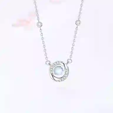 【高品质】 金师傅 莫比乌斯锁骨链 无限爱意跳动的心 浪漫梦幻时尚精致气质优雅甜美 小众轻奢设计高级#好运 玻璃猫眼 项链 女款