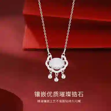 金师傅 心愿流星 精致气质优雅简约百搭 小众轻奢高级#好运 玻璃猫眼 项链 女款