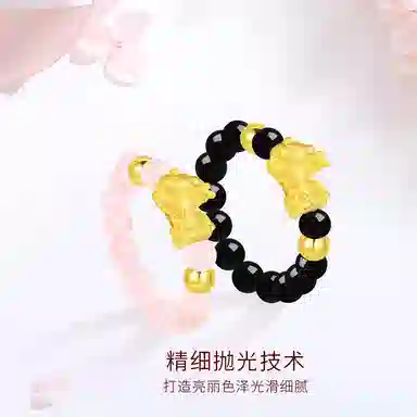 【S999纯银|发光|免费刻字】 金师傅 猫咪萌趣猫爪森系浪漫甜蜜可爱小清新百搭恋爱浪漫告白开口可调节 玉髓 戒指 男女同款情侣款