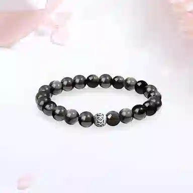 【S999足银|精选高品质】 金师傅 时来运转 财运亨通 新中式国潮招财纳福 时尚简约百搭气质小众高级#好运 黑曜石 手串 男女同款情侣款