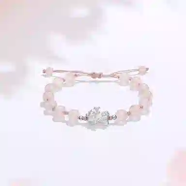 【S999足银|甄选高品质】 金师傅 貔貅手绳 招财纳福吞金兽财源滚滚 新中式气质简约小众高级百搭#好运 粉水晶 手链 男女同款情侣款
