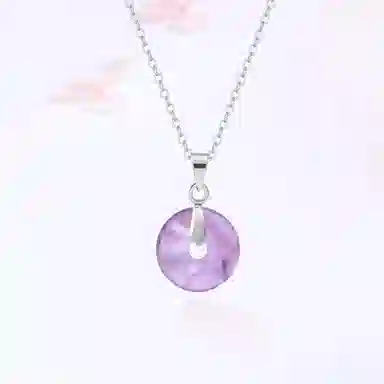 【S999足银|甄选高品质】 金师傅 平安扣吊坠 吉祥如意 平安顺遂新中式国潮气质 简约百搭小众轻奢高级#好运 紫水晶 项链 男女同款情侣款