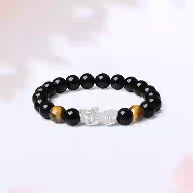 【S999足银|甄选高品质】 金师傅 招财貔貅套装  时来运转八方来财新中式国潮复古民族风小众高级简约百搭#好运 黑檀 手串 男女同款情侣款