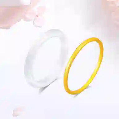 【甄选高品质】 金师傅 白月光素圈叠戴 一步一响新中式国潮古风美人镯气质简约百搭 小众轻奢高级 玻璃猫眼 手镯 女款