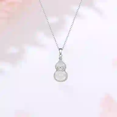 【S925银|精选高品质】 金师傅 福禄双全锁骨链 招财纳福葫芦 新中式国潮精致气质优雅简约百搭 小众轻奢高级#好运 玉髓 项链 女款