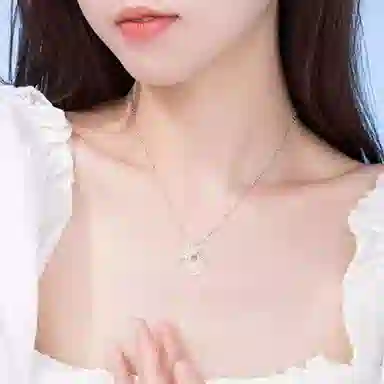 【精选高品质|S925银】 金师傅 山茶花平安扣吊坠 万事如意平安喜乐 新中式繁花国潮复古优雅气质简约日常百搭#好运 玉髓 玉石项链 女款