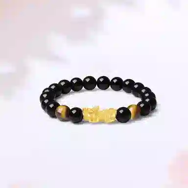 【S999足银|甄选高品质】 金师傅 招财貔貅套装 时来运转八方来财吞金兽 新中式国潮复古民族气质文玩盘玩#好运 黑檀 手串 男女同款情侣款