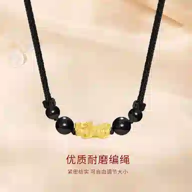 金师傅 招财霸气吞金兽 新中式国潮复古简约气质百搭 小众轻奢设计高级感 黑檀 项链 男女同款情侣款