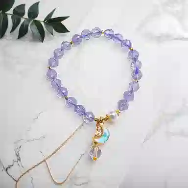 倾爱 多巴胺 不规则紫色 水晶 玉石手串 女款