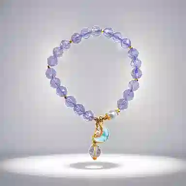 倾爱 多巴胺 不规则紫色 水晶 玉石手串 女款