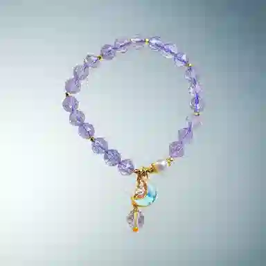 倾爱 多巴胺 不规则紫色 水晶 玉石手串 女款