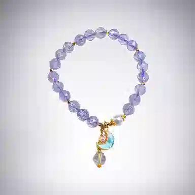 倾爱 多巴胺 不规则紫色 水晶 玉石手串 女款