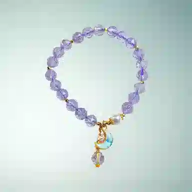 倾爱 多巴胺 不规则紫色 水晶 玉石手串 女款